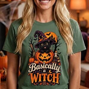 Halloween Shirt, Spooky Halloween T-Shirt, Basically A Witch